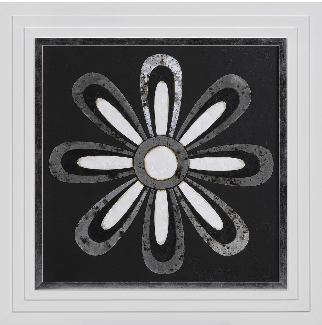 Flor Metal Revert Redondas Fondo Negro (Last unit) — Outlet, motyw kwiatowy, widok 1