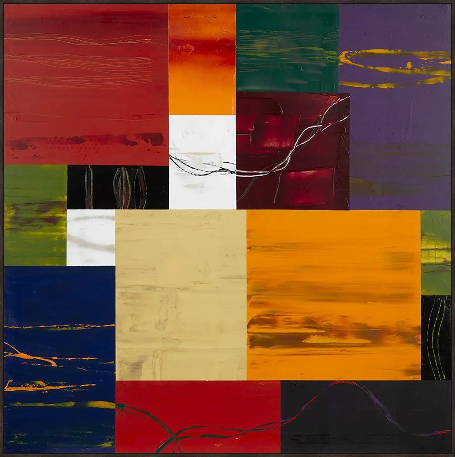 Wariant ramy | vicente-soriano-abstracto-colores | typ-oprawy-rama-l-drewniana | rama-wenge | prostokątne narożniki v12 webp